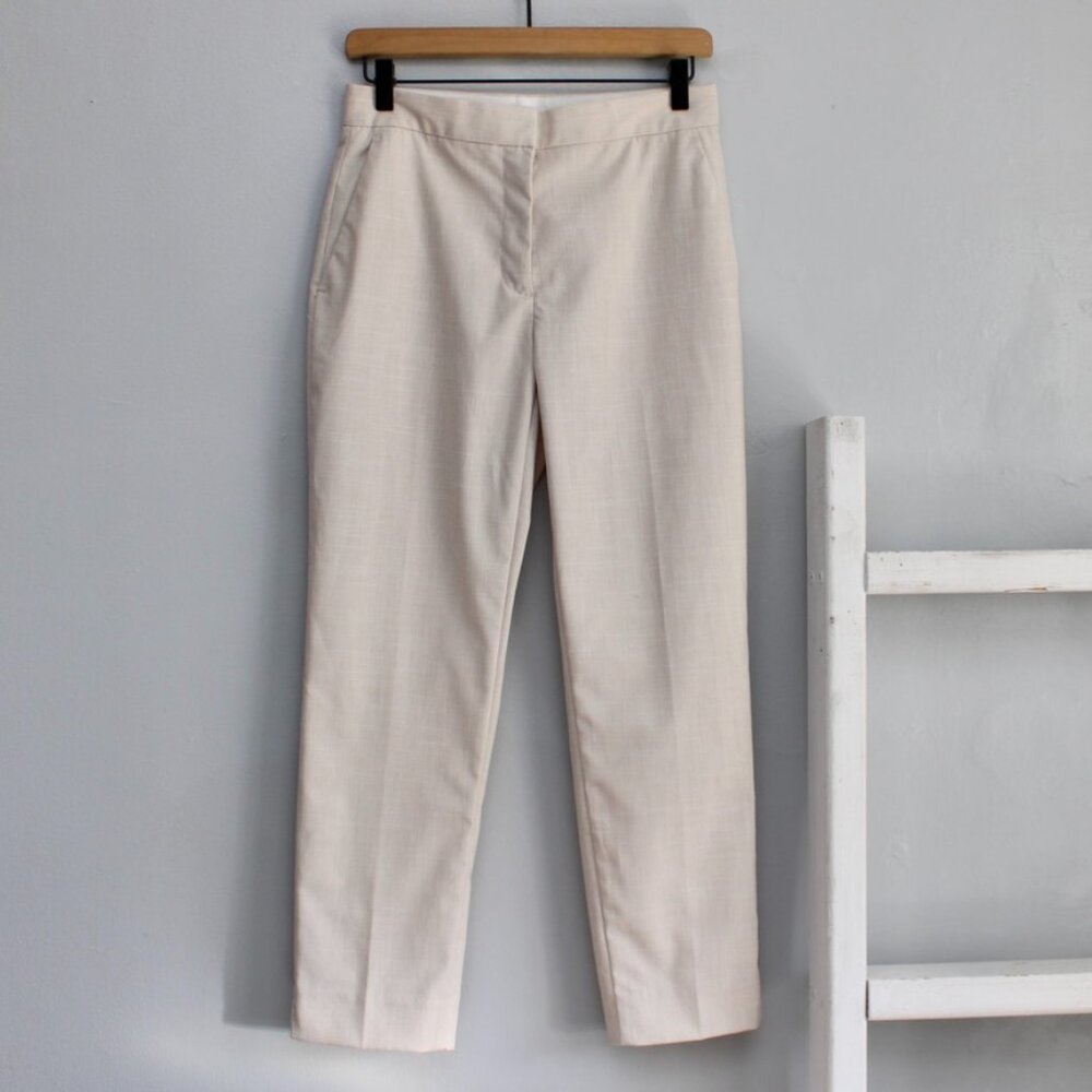 Zara Women's Light Tan Straight Leg Tailored Trouser Pants Size 4 NWT